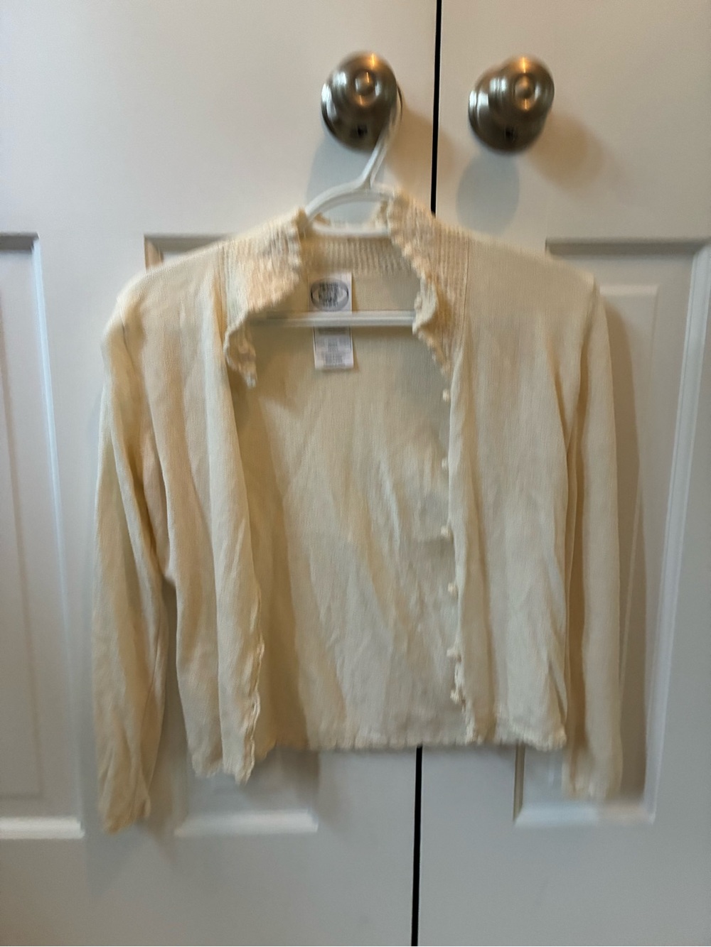 Laura Ashley Cream Lightweight Ruffled Collar Cardigan